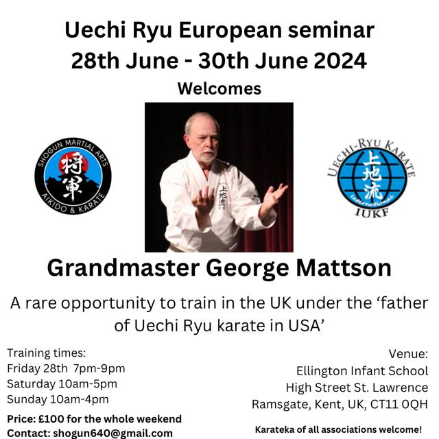 Uechi-Ryu European Seminar with George Mattson Sensei in the UK - June 20